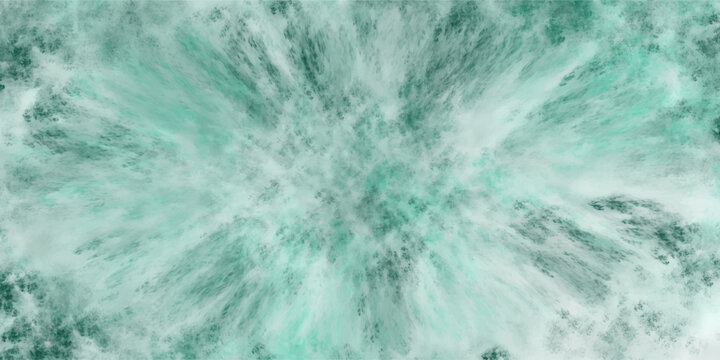 Refreshing teal green abstract radial burst background with organic watercolor splash textures perfect for aquatic or natural presentation layouts