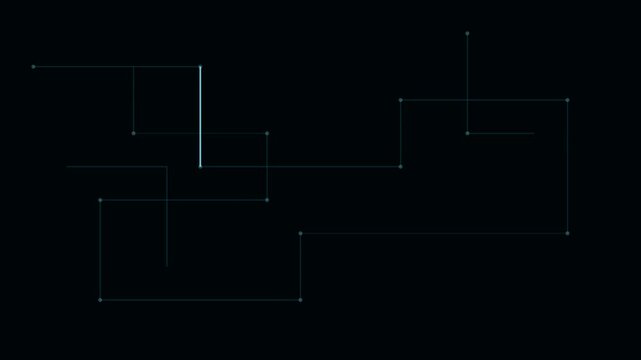 Cyan Glitch Circuit Trace Glitch Animation Loop