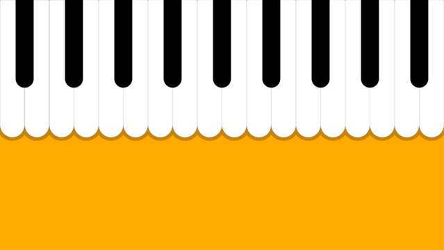 Piano Keyboard Keys Vector Illustration Black and White Top View