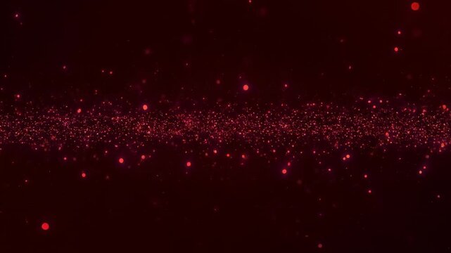 red particles floating in dark space animation