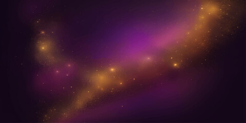 An abstract, cosmic nebula swirl with vibrant purple and gold hues, studded with sparkling stardust and ethereal light. © RD Visuals