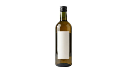 Obraz premium Brown glass wine bottle with label.