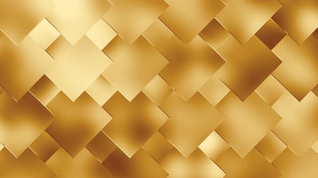 rotating square loop gold yellow 4k