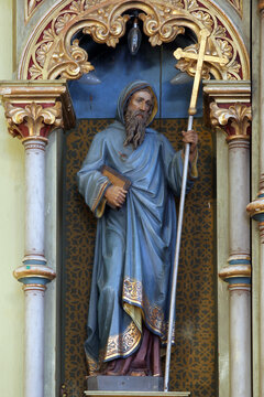 Saint Cyril, statue on the main altar in the Church of Saint Peter in Zapresic, Croatia