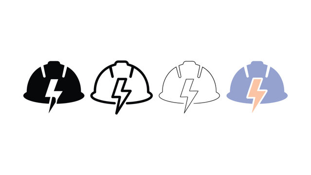 Electrical Safety Helmet Icon Evolution Four Step Vector