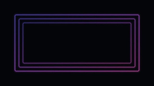 Animated blue neon multi frame glowing border background pulsing loop