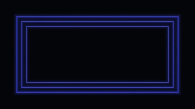 Animated blue neon multi frame glowing border background flowing loop