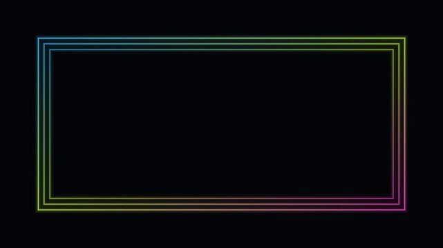 Animated blue neon multi frame glowing border background pulsing loop