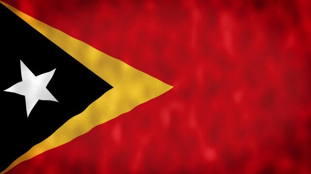 Timor-Leste National Flag Waving Animation With Realistic Fabric Texture. 4K Seamless Loop Of The Timor-Leste Flag With Realistic Fabric Movement, Patriotic Symbol. Independence And National Pride 