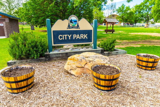 Cody City Park Entrance Sign in Wyoming