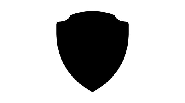 Black Shield Icon Symbol Emblem.
