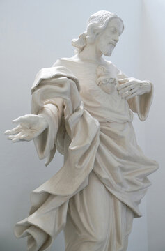 Sacred Heart of Jesus statue in the Basilica of St. Martin and Oswald in Weingarten, Germany