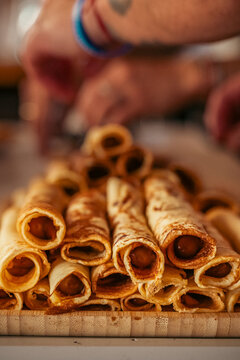 Panqueque con dulce de leche 