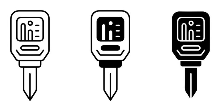 Digital Soil Tester Icons, pH Meter Vector Graphics, Moisture Sensor Symbols for Agriculture and Gardening