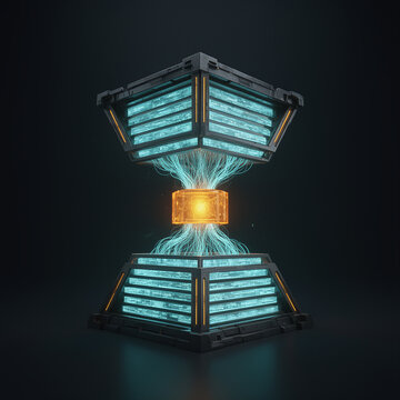 Futuristic Technological Core with Glowing Energy