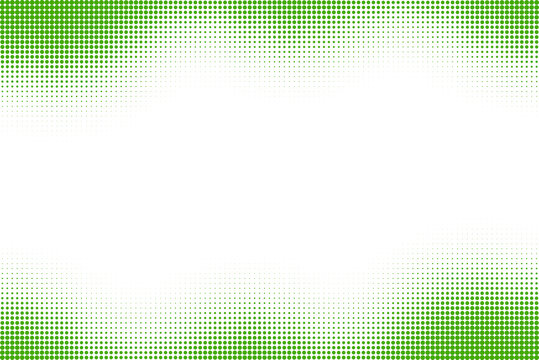 Abstract Green Halftone Dot Gradient Border Background with Black Copy Space