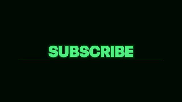 Green YouTube Neon Subscribe Glow Animation Loop