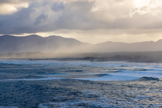 beautiful wave sets in early morning light, DeKelders, South Africa