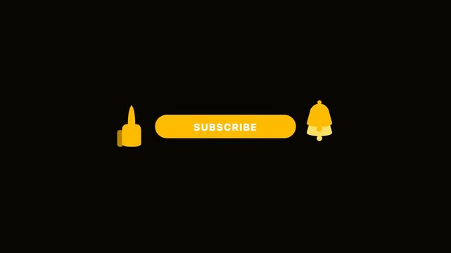 Gold YouTube Like Subscribe Bell Combo Animation Loop