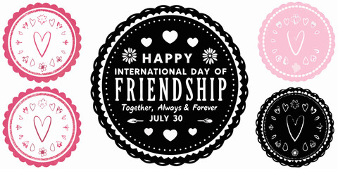 Obraz premium Floral ornament vector illustrations for international day of friendship celebration
