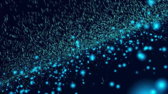 Abstract Blue Glowing Particle Flow Background  Futuristic Energy Light Streaks Animation  Digital Space Dust Motion  Cosmic Spark Effects  4K Loop VJ Background for Intro, Logo Reveal & Motion