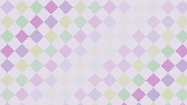 Animated Soft Pastel diamond geometric pattern background flowing loop