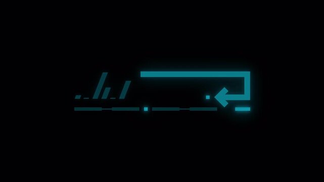 Futuristic Abstract Digital Interface Overlay Animation with Geometric Lines and Arrow.