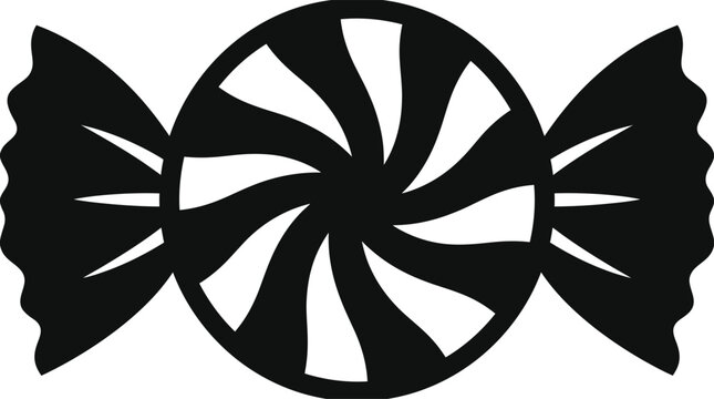 Wrapped Candy Silhouette Black And White Graphic Design Silhouette
