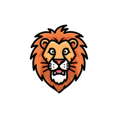 Fototapeta premium Cartoon lion head with open mouth