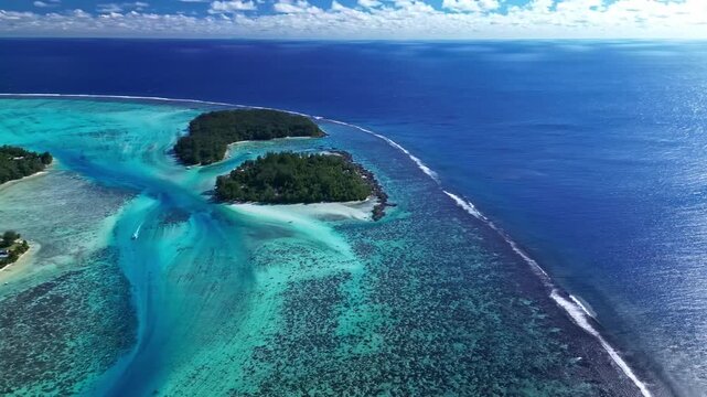 Aerial view of bora bora tropical paradise islands