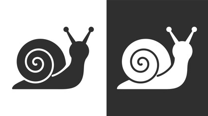 Black and White Snail Icons Side by Side silhouette © Velixar Design