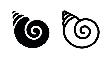 Spiral seashell icon vector for marine life and beach themes. © liubomir118809