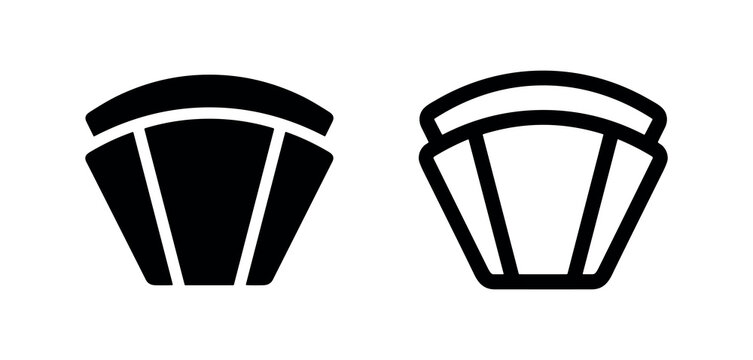 Parachute icon set. Symbol for skydiving, adventure, and safety equipment.