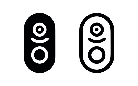 Smart doorbell or video intercom icon in solid and outline style. Home security and smart home technology.