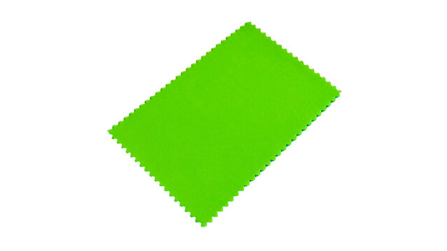 Blank bright green rectangle cardboard or paper token sticker mockup isolated on transparent background cut out