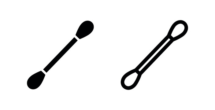 Cotton Swab or Q-Tip Icon: Hygiene and Personal Care Product Symbol