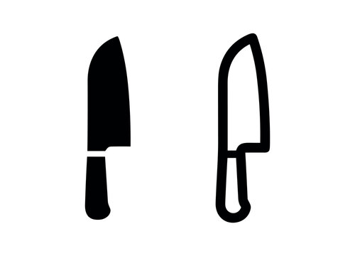 Chef knife icon, kitchen and cooking tool symbol