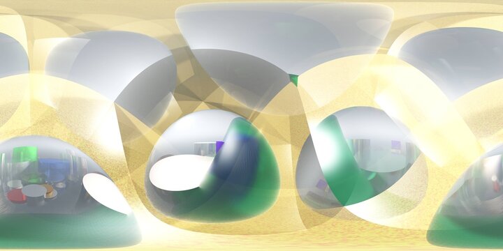 HDRI, environment map , Round panorama, spherical panorama, equidistant projection, panorama 360, Multicube, abstract background, kaleidoscope, 3d rendering
