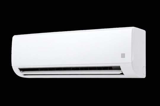 Realistic White Wall Mounted Split Air Conditioner Isolated on Transparent Background