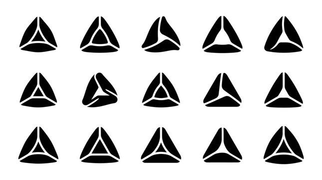 Abstract Geometric Triangle Shapes Collection Black and White