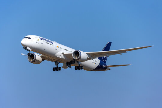 Luqa, Malta - June 28, 2026: Lufthansa Boeing 787-9 Dreamliner (Reg.: N879TQ) performing a test flight before heading Germany to enter service with Lufthansa as D-ABQC.