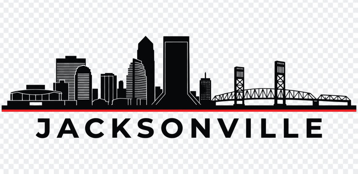 Jacksonville florida city skyline silhouette vector illustration