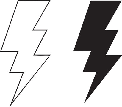 Black and white lightning bolt with zigzag lines