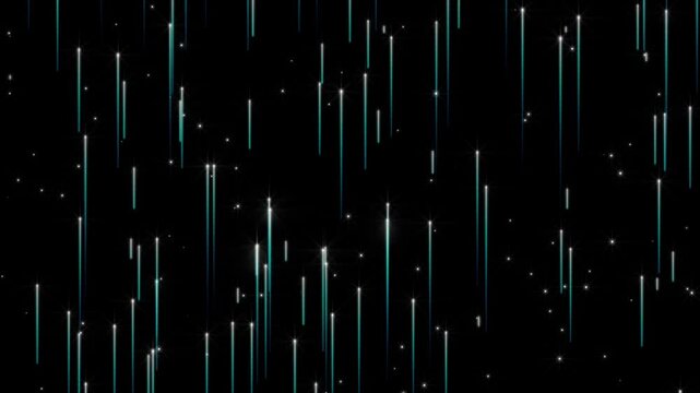 Abstract Blue Digital Rain Background Animation with Glowing Vertical Light Streaks, Futuristic Particle Motion, Cyber Technology Visual Effects, Sci Fi Energy Loop in 4K UHD,Sci Fi Energy Particle