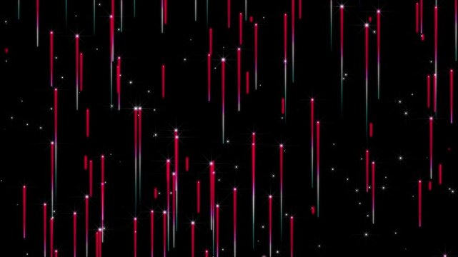 Abstract Digital Rain Motion Background with Blue Neon Vertical Lines, Glowing Sci Fi Particle Effects, Futuristic Technology Animation Loop for Creative Video Projects 4K, Futuristic Technology
