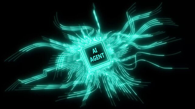 neon Ai Hi-tech digital hud technology innovation futuristic circuit Abstract design. AI artificial intelligence. Modern micro chip design network connection Big  deep machine learning Cyberspace .