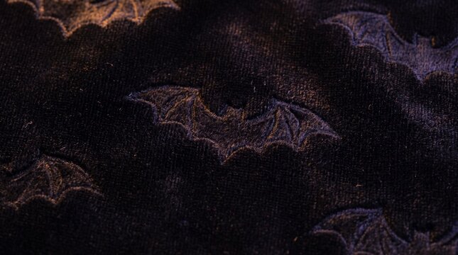 Group of bat silhouettes in the dark night, Halloween and spooky theme macro close-up, dark premium detail, gothic background