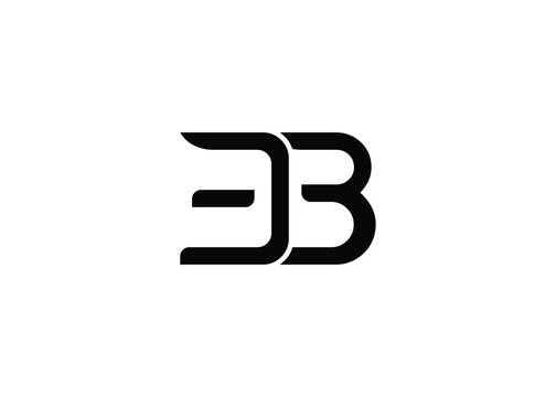 EB Modern Monogram Icon. Clean geometric letterform evokes simplicity, elegance, and contemporary graphic design sensibility.