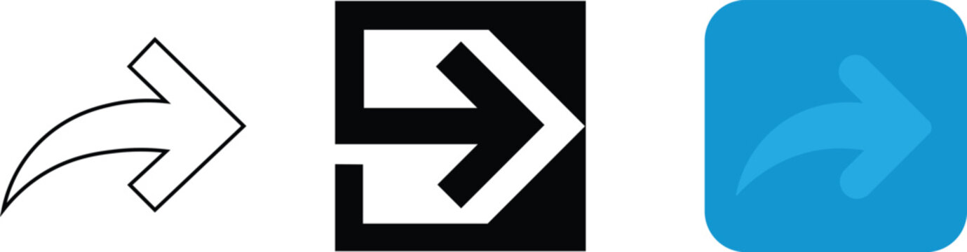 Share and export arrow vector icon set for user Interface and navigation