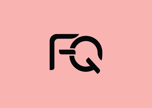 FQ Modern Monogram Icon. Clean geometric letterform evokes simplicity, elegance, and contemporary graphic design sensibility.